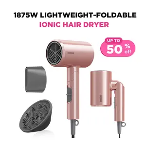 BABONIR Ionic Hair Dryer with 50M Negative Ions,Powerful 1875W Blow Dryer for Women & Men,Fast Drying,Travel Blow Dryer for Home,Salon,Lightweight,Foldable,Christmas Gifts Holiday Gift
