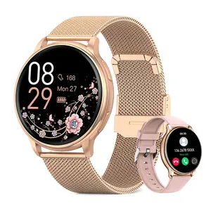 MEVADEN Rosegold refined Women's Smartwatch, Spare band, BT calls & 100+ Sports ,Fitness tracker,For IOS & Android,It's The Perfect Gift for Her.
