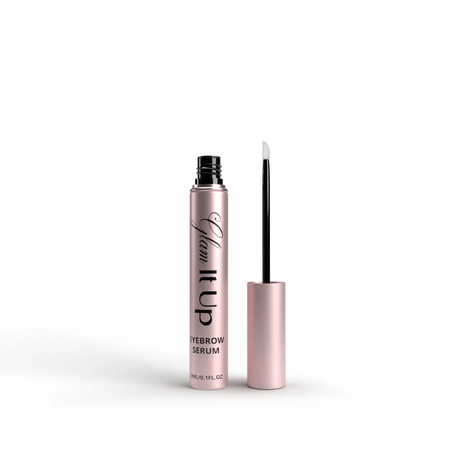 Glam It Up Beauty Eyebrow Growth Serum - Vegan, Peptides, Vitamins, Biotin & HA Boost, Water-Based Tube Treatment, Once Daily Cosmetic Use, Fragrance-Free, Paraben-Free, Lightweight, Conditioning, Hydrating, Lengthening for Fuller, Thicker, Smoother Brows