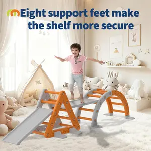 GAOMON 9-in-1 Durable Indoor Playground Jungle Gym Playset, HDPE Plastic Toddler Climbing Toys with Arch, Ramp, Ladder, Slide, Playground Equipment for Ages 1-8, Ideal Birthday & Children's Day Gift - SummerVibes