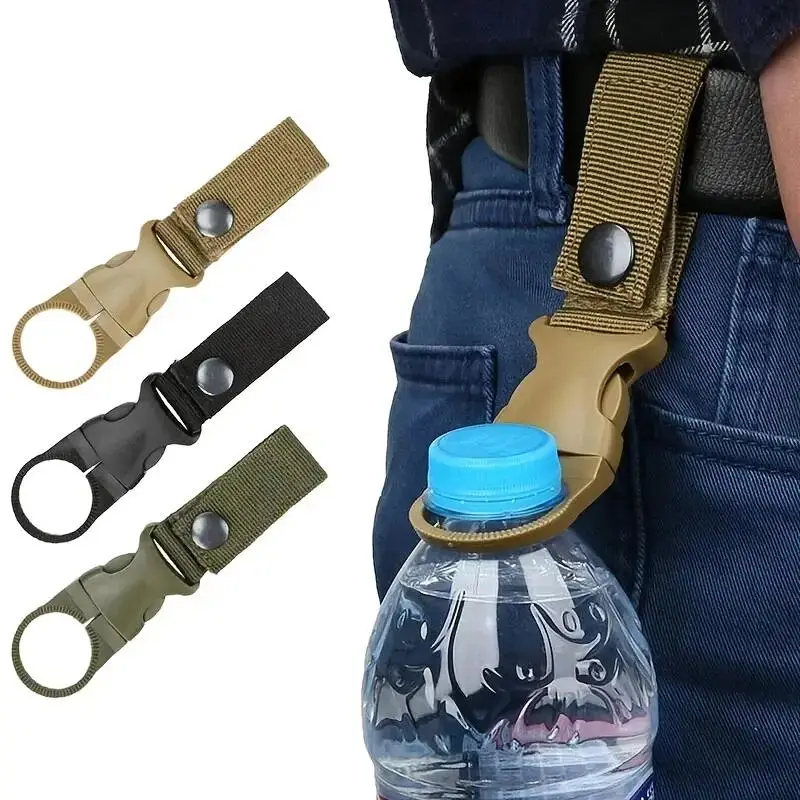 Random Color Portable Camping Bottle Clip, 1 Count Portable Water Drinkware Mug Holder For Outdoor Hiking Climbing, Christmas Gift