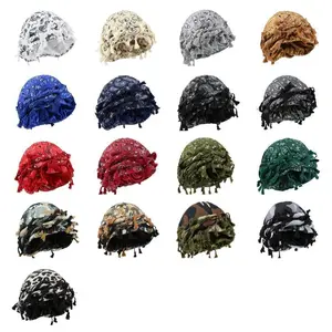 Breathable stretch unisex paisley print turban hat with arabic fashion stretch hood and tassel detail
