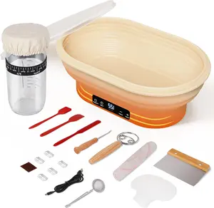 Sourdough Starter Kit, 2L Oval Sourdough Bread Baking Supplies, 6 Level (77-122°F) Graphene Heating Thermostatic Banneton Proofing Basket, Sourdough Starter Warmer for Bread Making Baking Fermentation