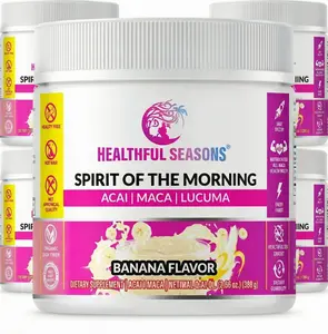 Pack of 6 Healthful Seasons Spirit of the Morning – Antioxidant-Rich Smoothie Enhancer with Acai, Lucuma, Maca & Banana – 30 Servings