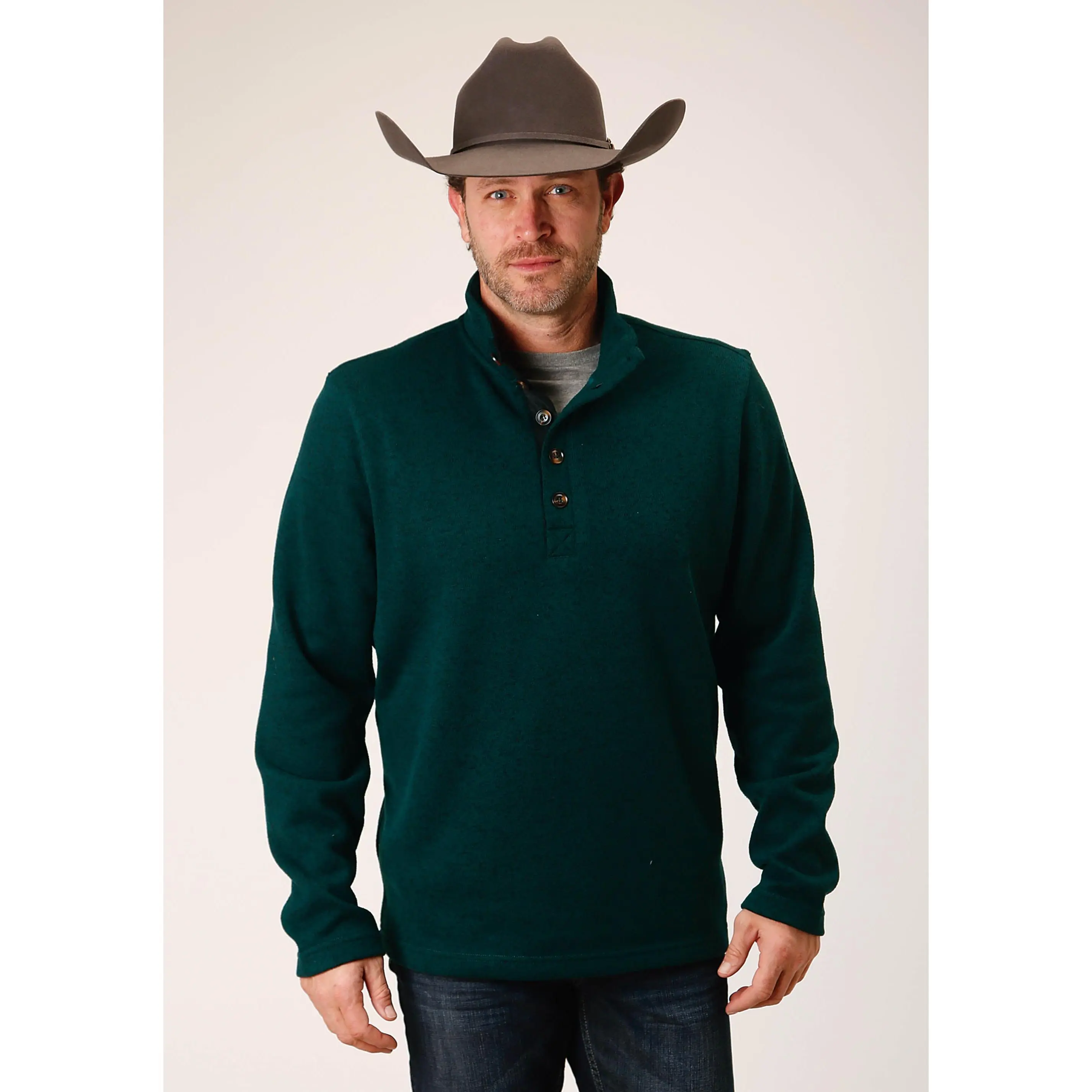 Men's Stetson Green Western Sweater