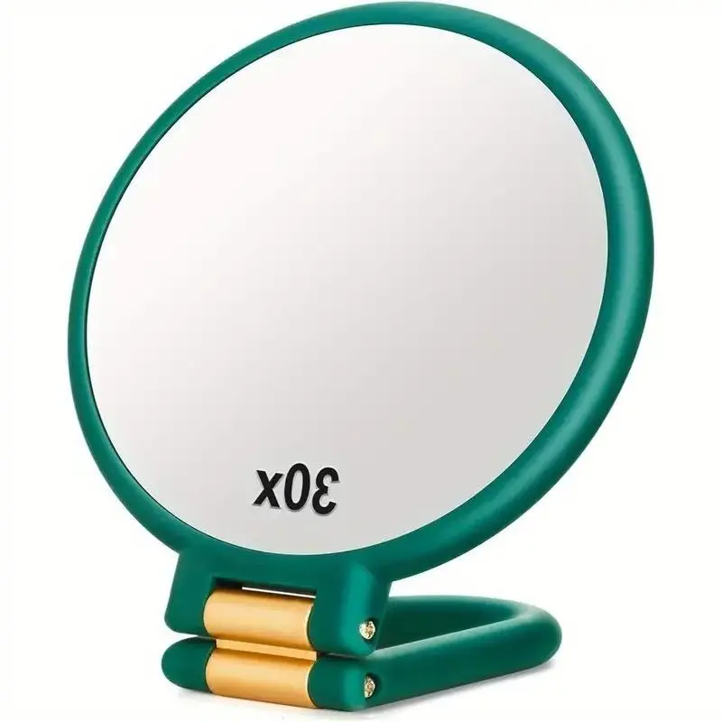 30x Magnifying Dual-Sided Handheld Makeup Mirror, 360° Adjustable Handle for Travel, portable vanity mirror, Cosmetic Mirror, Ideal for Makeup and Skincare, No Batteries Needed, Travel Hand Mirrors, Hand Held Mirrors with Handle