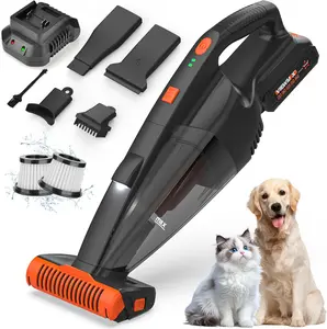 【FathersDayGift】VIEWMAX Cordless Rechargeable Pet Hair Vacuum, 10000Pa 20V Lightweight Portable Hand Vacuum with Multi-Nozzles & Washable HEPA Filter for Pet Hair, Car and Home