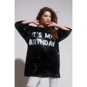 ITS MY BIRTHDAY SEQUIN TSHIRT DRESS
