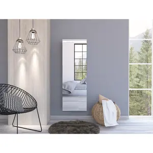 Leto White Wall-Mounted Shoe Rack with Mirror – Single Door Storage for Up to 10 Shoes, Perfect for Entryway, Bedroom, or Apartment, Space-Saving Organizer for Shoes, Slippers, Home Essentials & Stylish Wall Decor