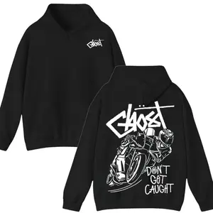 Don't Get Caught Ghost Hoodie, Motorcycle Graffiti Pattern Hoodie, Ghost Racing Hoodie, Unisex Gift, Unisex Top, Street Style Fashion Sweatshirt 2026 Holiday Gift, Birthday Gift, Fashionable and Comfortable hoody  dude