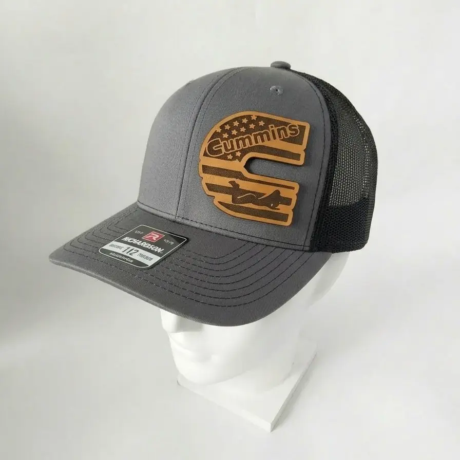 Cummins American Leather Patch Richardson 112 Trucker Hat Mesh Back Snapback Cap Available in Multiple Colors Great Gift for All Ages