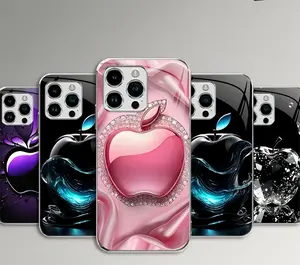 Diamond Cut Rhinestone Electroplated Glass Smartphone & iPhone Case with Screen Protector, Shockproof Fashionable Cover, Compatible with iPhone 11-17, Mobile Tech Accessory