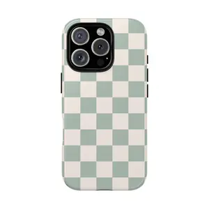 Mackenzie Childs Dusty Teal Checkered Phone case for Iphone