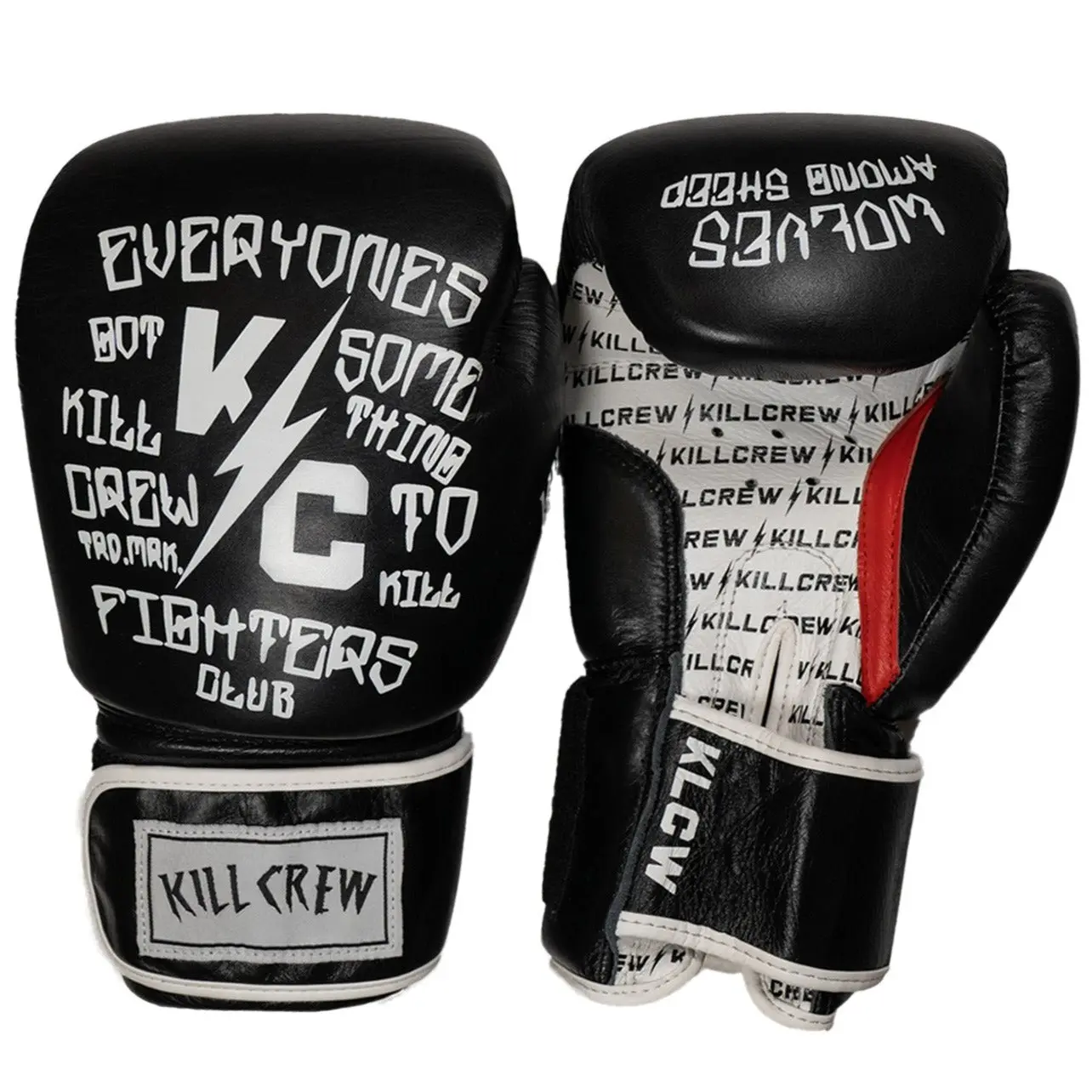 Kill Crew Unisex Boxing Gloves - Premium Material, Graphic Print, Boxing Training Gear, Combat Look, By Weight oz., Hand-Mold Pad, Hook-Loop Close, Multiple Weights, A-Grade Leather