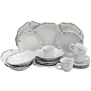 Elama Fleur De Lys 20-piece  Dinnerware Set