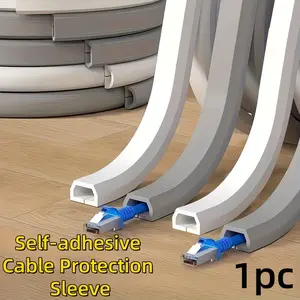 1.5cmx2meters Self-adhesive Cable Protection Sleeve,Self-Adhesive PVC Cable Management Tube, Invisible Wire Protector, Suitable for Wall and Floor Home Decoration Invisible Cable Management Channels,  Wire Invisibility Solution