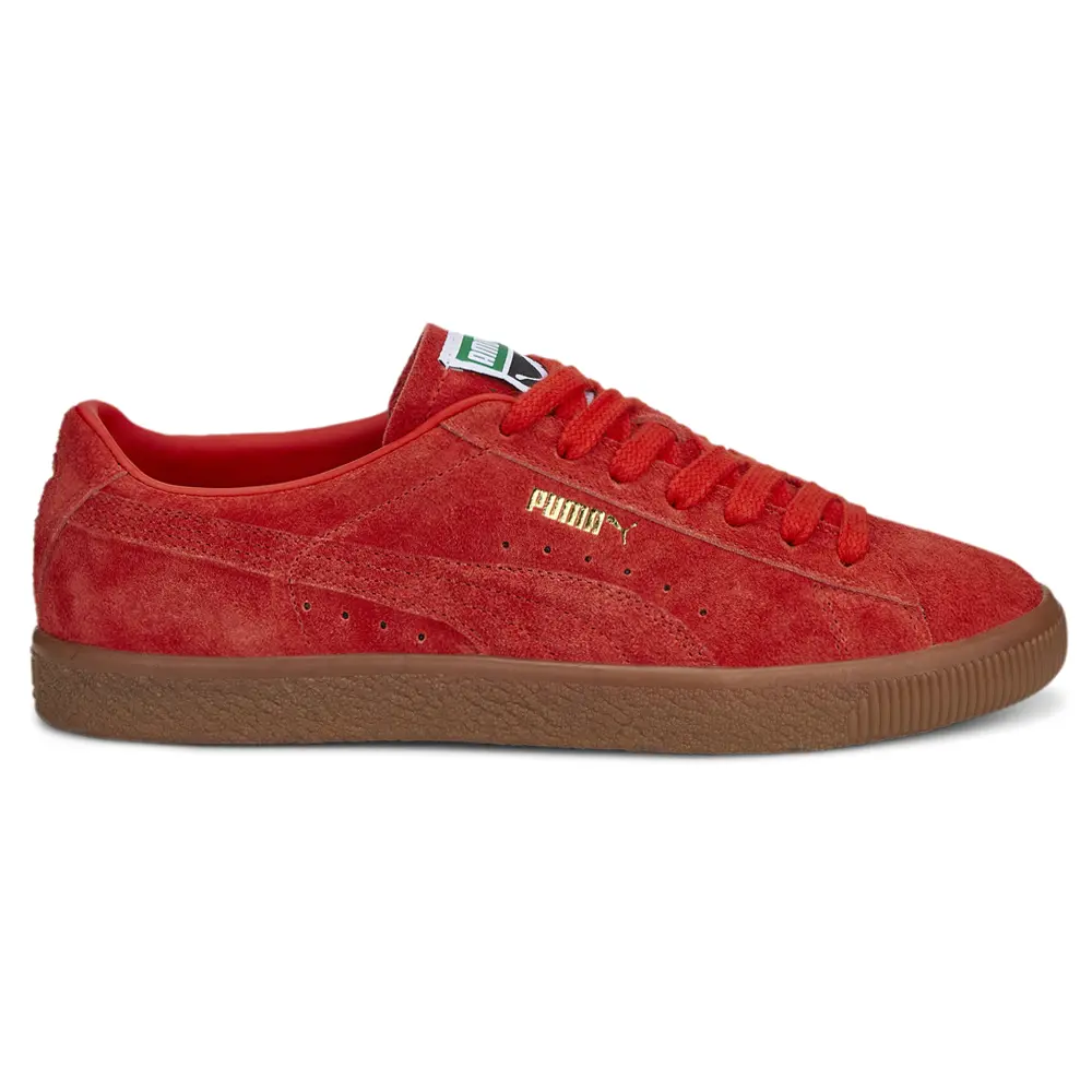 PUMA Mens Suede Vintage Hairy Suede Lace Up Sneakers Shoes Casual - Red