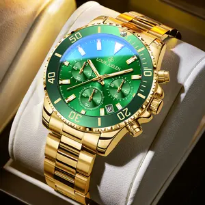 LOUIE JUELEN Men's Swiss Luxury Elegance Watch Green Ghost Series 42mm Alloy Case Sapphire Crystal Swiss Movement Waterproof Luminous Dial for Business & Social Occasions