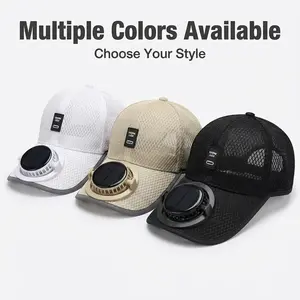 A must-have solar fan sun hat for summer 2026- wide edge UV protection hat with built-in cooling fan, suitable for outdoor work, gardening, fishing, and summer travel, lightweight and breathable