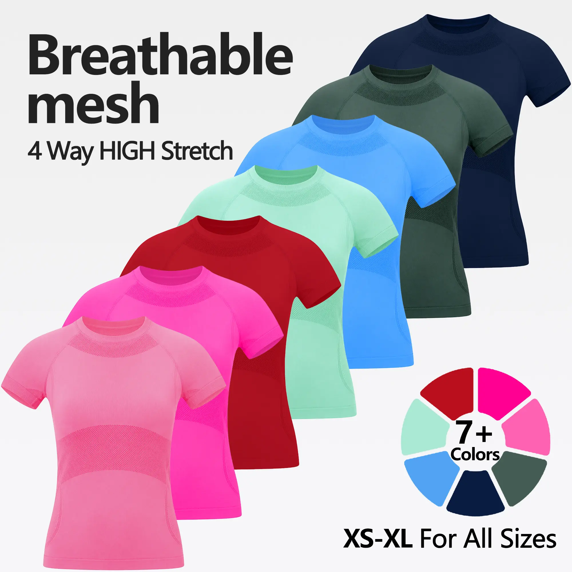 【Live Stream Discount】SUOVADUN Women's Performance Tee, Slim-Fit Raglan Short Sleeve Female Wear Activewear Top with Quick-Dry, Machine Wash for Fitness Training, Short Sleeve Tops 2302