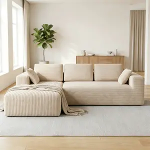 Build Your Dream Couch in Minutes | U-Shape or L-Shaped Modular Sectional, Cloud-Soft Convertible Seats, Space-Saving Design for Apartments - Multiple Modules, Ships in Boxes corduroy