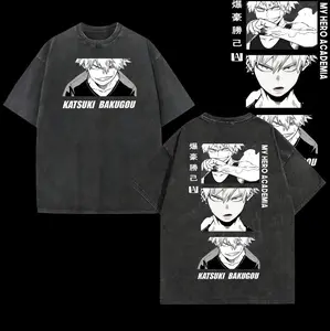 Washed Vintage Anime My Hero Academia Academia T Shirt Eraser Head Aizawa8 Shouta T-shirt Men's Cotton Casual Oversized T-shirts