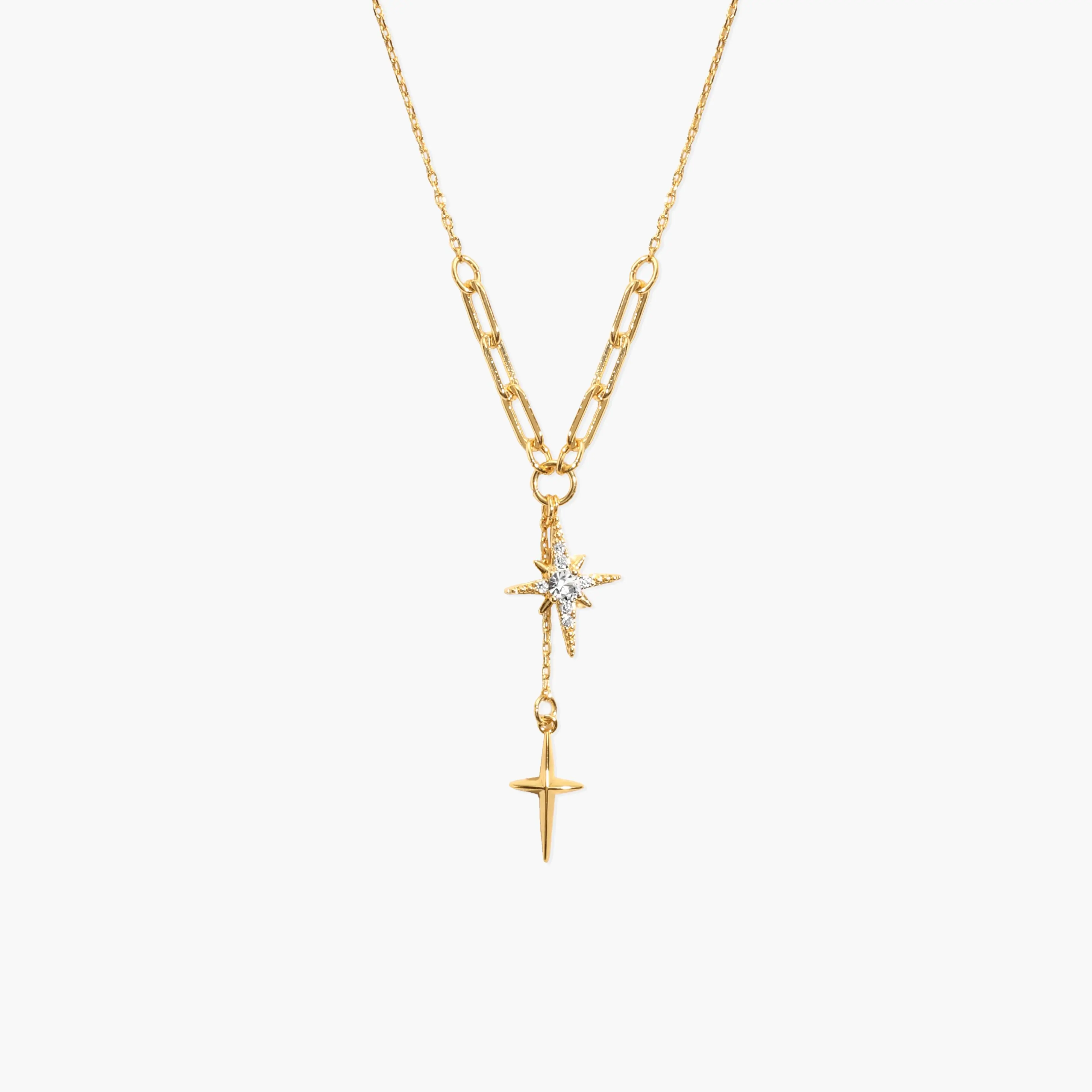 en route 18K Gold Plated Melissa Gold Star Necklace, Celestial Star-inspired Jewelry for Daily Wear, Versatile Piece Essential Designed for Modern Outfits