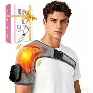 【Mosnami】Cordless Shoulder Heating Pad, Electric Shoulder Massager with Heat and Vibration, Shoulder Massager for Knee and Neck, Back & Knee Massage Device, Rotator Cuff Support for Men and Women Healthy Gift