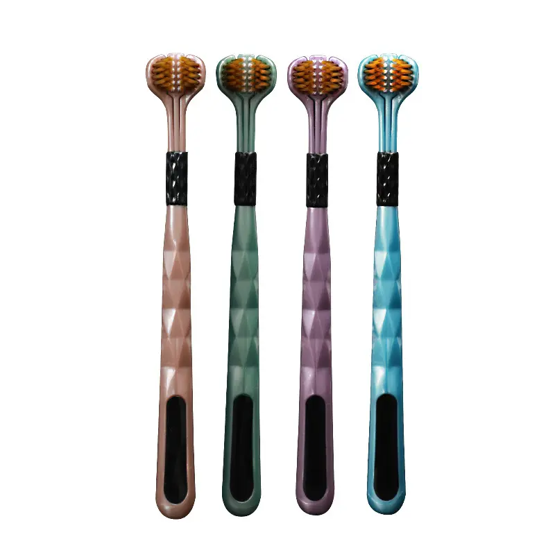 Adults' Soft Toothbrushes 5-Pack Gift Box Set - 3-Sided 3-Way Wraparound Soft Bristles, Tongue Scraper, Gum-Protective Cleansing, Premium Design, Home Use