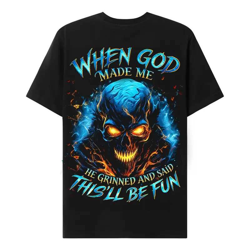 Chaosmoda Generation X When God Made Me Custom Year Skull Cotton T-shirt | Breathable & Soft Tshirt