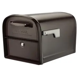 212 MAIN 6300RZ Large Size Rubbed Bronze 360-Degree Post Mount Locking Mailbox, Weatherproof, Dual Doors, Parcel Lock, Oasis Design