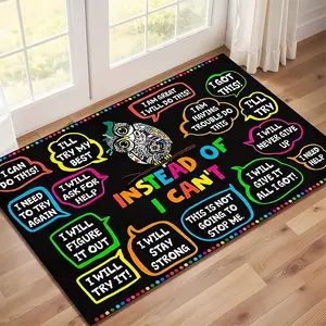Inspire Instead of I can't Door Mats Premium, Quick-Dry, Ultra-Absorbent, Non-Slip, Machine Washable, Mildew-Resistant Rectangular Home Supplies Rug with Motivational Poster Design  Door Mat for Bedroom