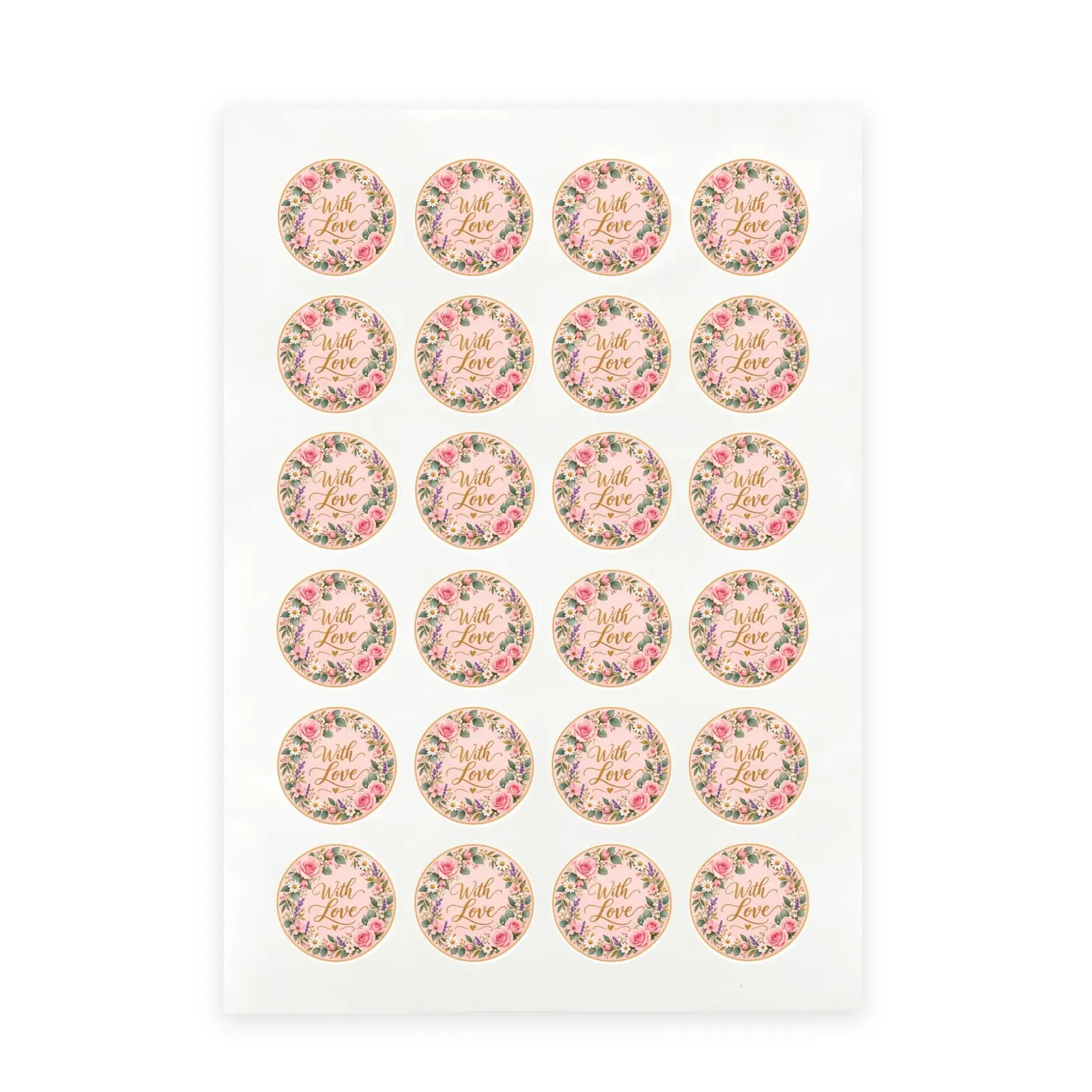 Custom 24 Pcs 4x4cm Round Logo Stickers, Personalized Waterproof Vinyl Circle Labels for Business Packaging & Small Shop Gifts