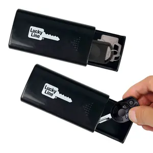 Lucky Line Jumbo Plus Magnetic Key Hider 2-Pack - Extra Large Durable Black Plastic Case with Strong Magnet, Emergency Car Key Protector, Auto Parts Accessories for Vehicle Use