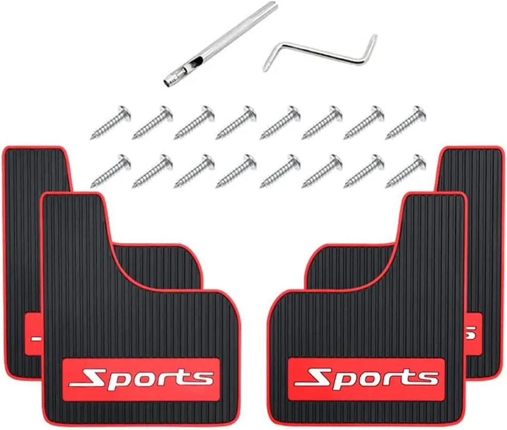 Happy Independence Day Deals | 4PCS Universal Rubber Car Mud Flaps - Heavy Duty Soft Anti-Collision Mudguards, Front & Rear Splash Guards Fender Kit for Cars, SUVs, Trucks