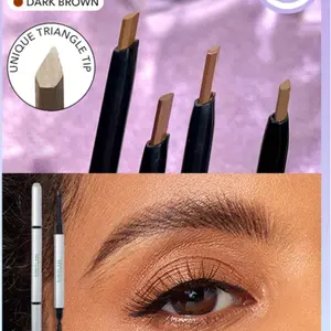 SHEGLAM Dual-Ended Fine Eyebrow Pencil - Dark Brown, Waterproof, Double Head Eyebrow Pen