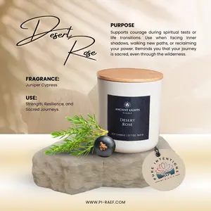 Ancient Lights Desert Rose Candle 12.7 oz Juniper Cypress Scent for Divine Feminine Power Intuition Prosperity Spiritual Practice Therapeutic Essential Decor Ornaments Perfume Aroma