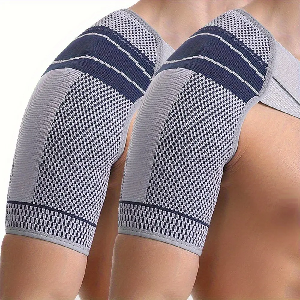 Adjustable Shoulder Support Brace for Men & Women, Sporty Spandex Compression Sleeve for Left/Right Pain Relief and Injury Recovery, Type-1, Jersey Spandex