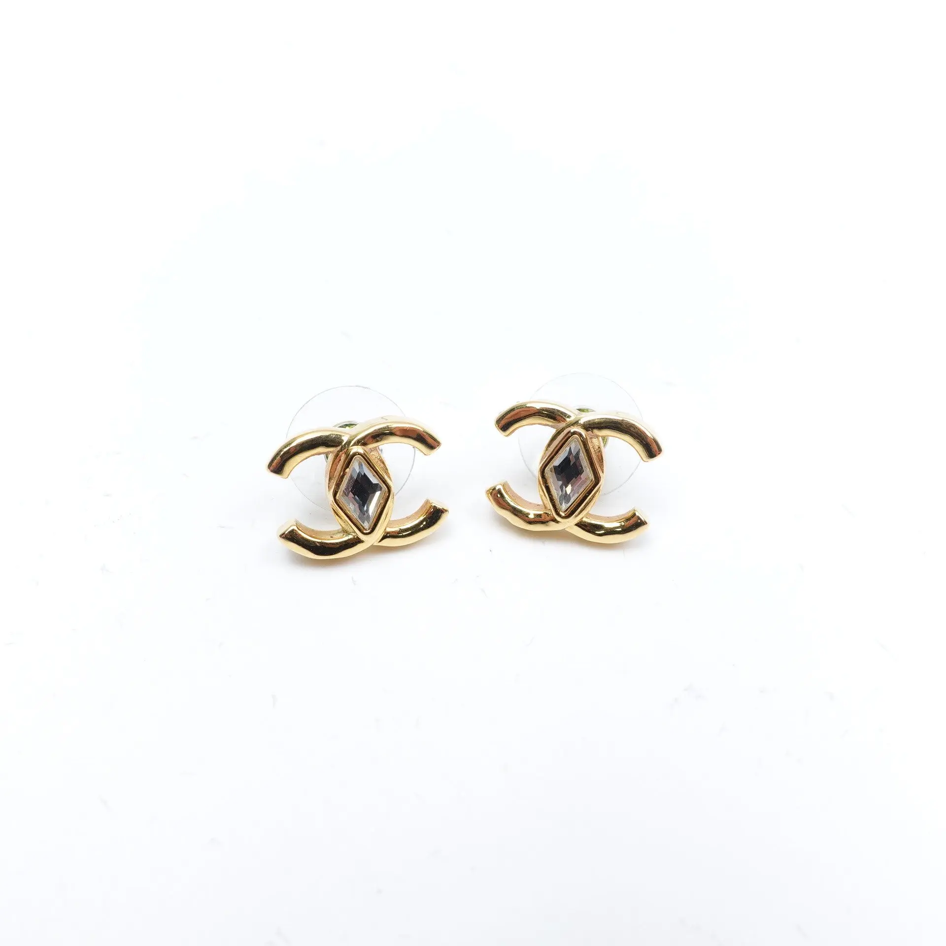 Pre-owned CHANEL Gold Tone CC Stud Earrings T10426811