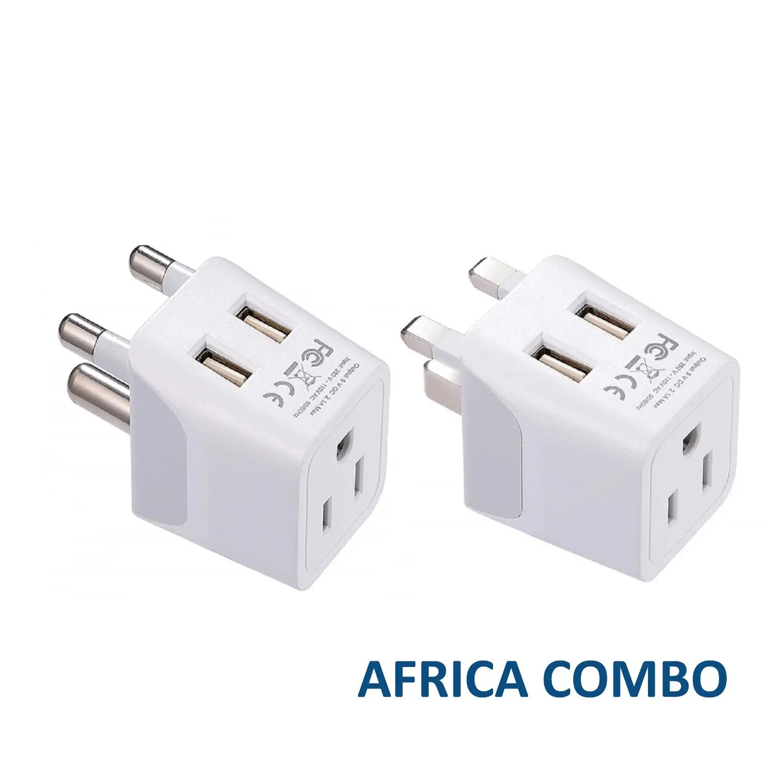 South Africa Adapter Plug Combo Type M, G | Dual USB - African Combo (CTU-7-10L)