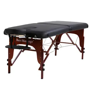 73/77 Inch Portable Massage Table, Height Adjustable 2-Fold Massage Bed and Lash Bed with Carry Case - Perfect for Massage Therapy and Beauty Treatments