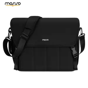 MOSISO Messenger Bag for Men 15.6 Inch Laptop Bag, Large Capacity Work Business Crossbody Briefcase for Office Travel College, Black