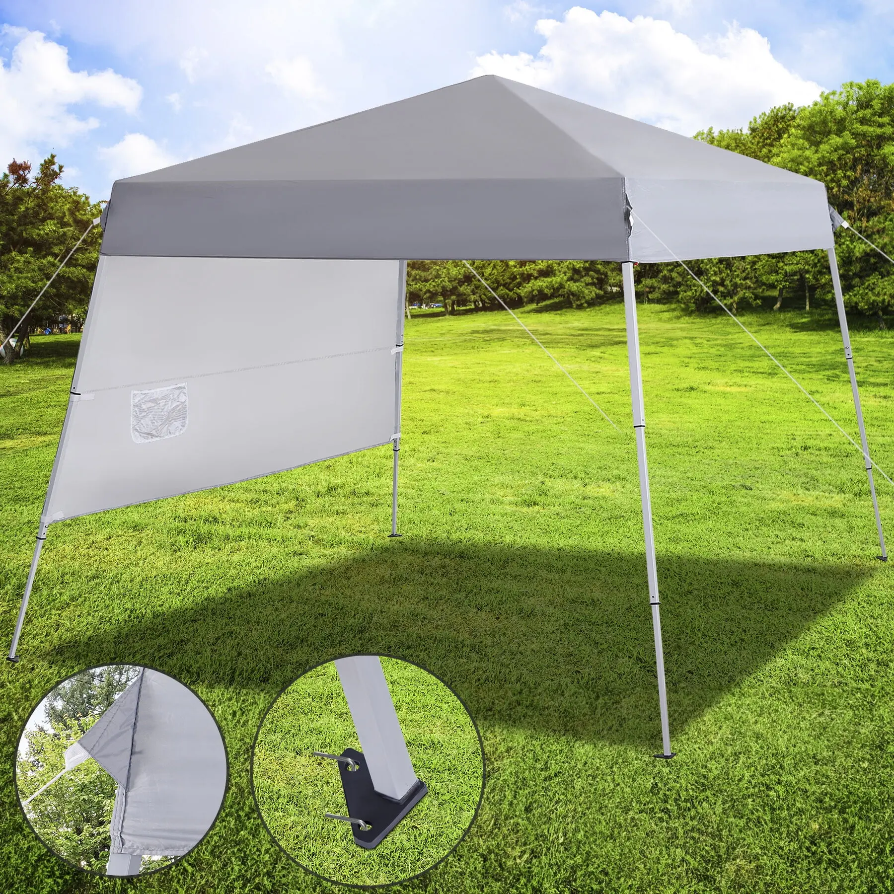 SEGAWE 8x8 Ft UV-Resistant Folding Steel Frame Outdoor Canopy Shelter - Portable Beach/Camping Tent with Wheeled Bag, 4 Sand Bags, 8 Stakes, 4 Ropes for Backyard, Outdoor, Beach Use, Beach Tent,home decor,camping essentials