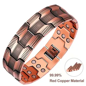 99.99% Pure Copper Magnetic Bracelet for Men – Adjustable 3X Strength 3500 Gauss, Hypoallergenic Jewelry Gift