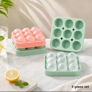Silicone Ice Cube Mold, Ice Cube Maker, Silicone Hockey Ball Mold, Round Table Ice Ball Mold, Spherical Ice Cubes, Ice Block Mold Set, Durable and Reusable Design