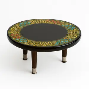 Handcrafted Ethiopian Rekebot – Black & Diamond Border Design