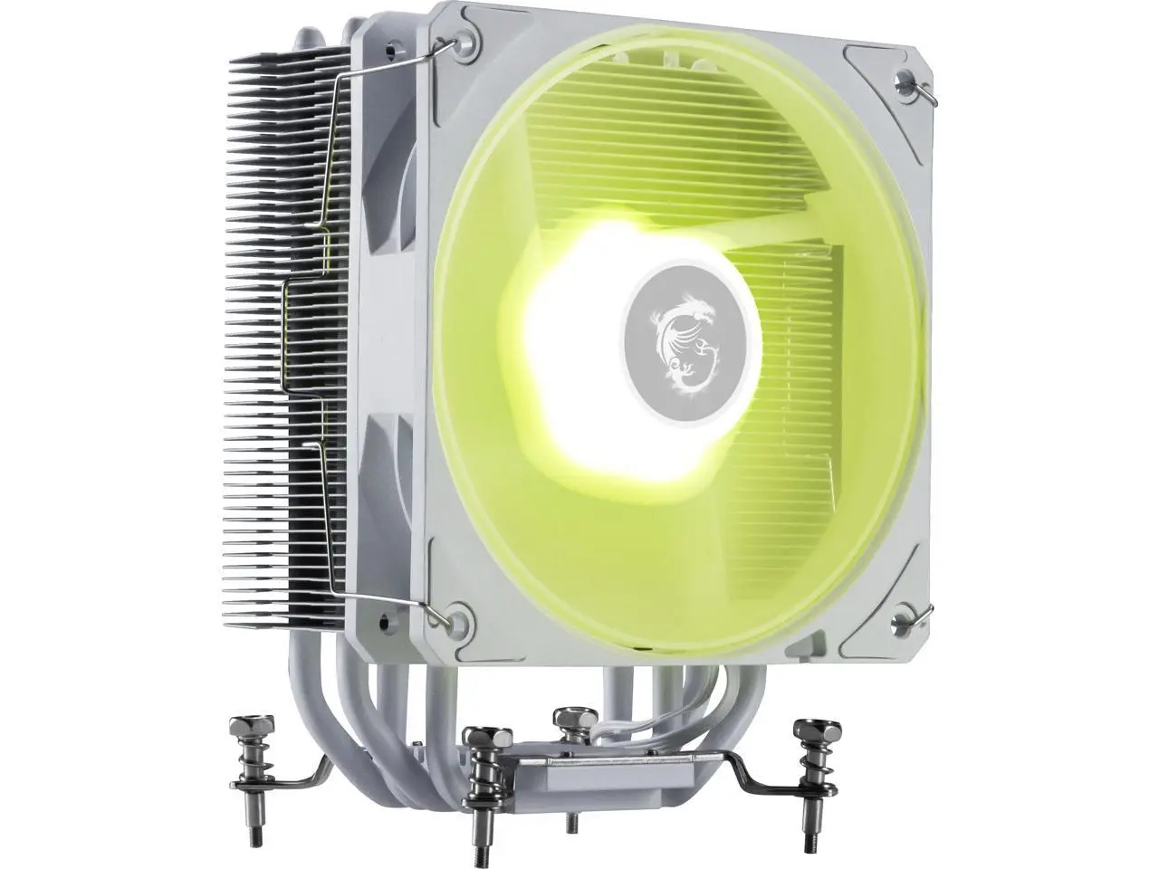 MSI MAG COREFROZR AA13 White Air CPU Cooler, Single 120mm PWN Fans, ARGB lighting controlled by software