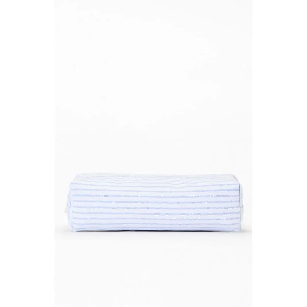 John Galt Women's White & Blue Striped Makeup Bag John Galt Women's White & Blue Striped Makeup Bag