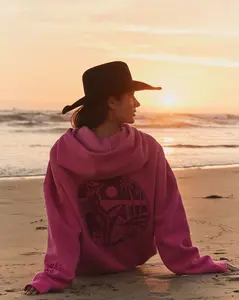Ryder "Salty Bandit" Graphic Hoodie - Oversized Fit Plush Fleece Pullover with Cowgirl Embroidery Graphic Forearm Detail Oversized Fit Sweatshirt Limited Colorway Style Drop California Designed Womenswear Top