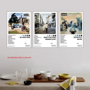 3-piece set featuring Oasis modern hip-hop style, perfect for album covers and posters, ideal for bedrooms, living rooms, hallways, wall art, Unframed wall art, room decor, fall décor, and frameless decorations, Home Decor Products, Modern Cool Design